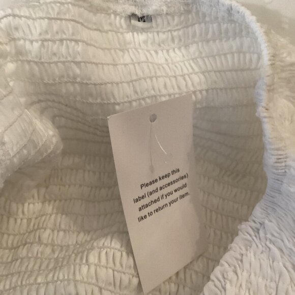 5 For $25 NWT Boho Chic White Maxi‎ Dress Size Medium Flutter Sleeves & Smocked - Picture 7 of 8